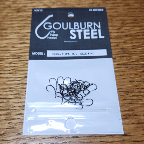 Goulburn Steel 3259 Barbless Pupa Hooks - Troutlore Fly Tying Supplies Australia