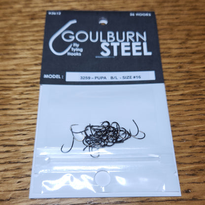 Goulburn Steel 3259 Barbless Pupa Hooks - Troutlore Fly Tying Supplies Australia