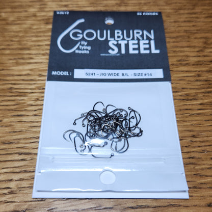 Goulburn Steel 5241 Barbless Jig Wide Hooks - Troutlore Fly Tying Store Australia