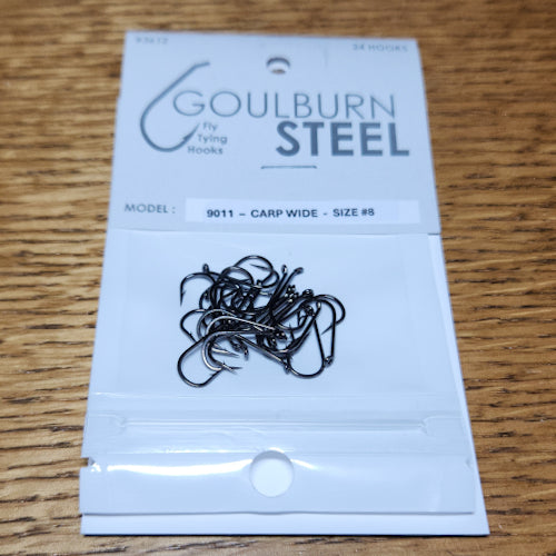 Goulburn Steel 9011 Carp Hooks Wide - Troutlore Fly Tying Shop Australia