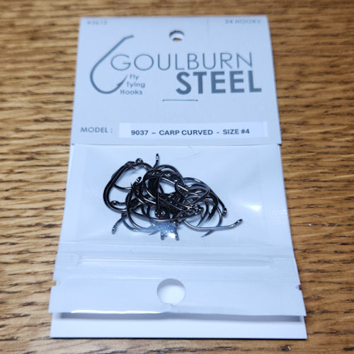 Goulburn Steel 9037 Carp Hooks Curved - Troutlore Fly Tying Shop Australia
