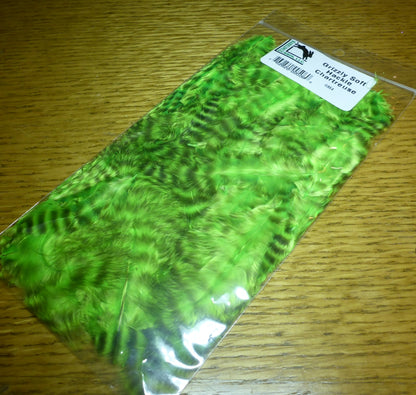 Hareline Grizzly Soft Hackle Chartreuse - Troutlore Fly Tying Feathers Australia