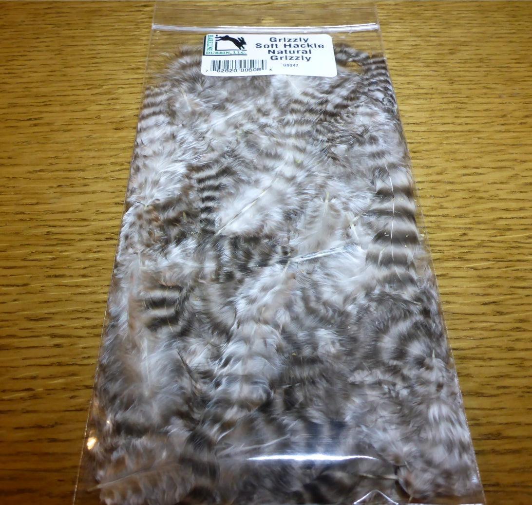 Hareline Grizzly Soft Hackle Natural - Troutlore Fly Tying Shop Australia