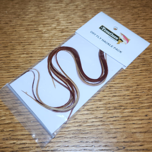 Troutlore Dry Fly Hackle Half Pack – Medium Brown - Troutlore Fly Tying Feathers Australia