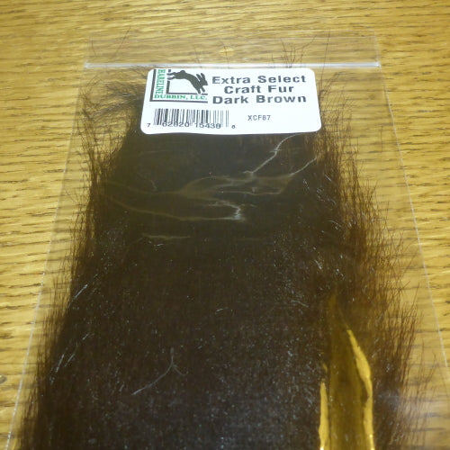 Hareline Extra Select Craft Fur Dark Brown AVAILABLE AT TROUTLORE FLY TYING STORE AUSTRALIA