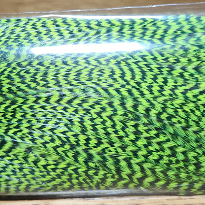 Hareline Half Cape - Grizzly Chartreuse- Troutlore Fly Tying Feathers Australia