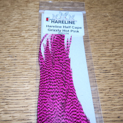 Hareline Half Cape - Grizzly Hot Pink - Troutlore Fly Tying Supplies Australia