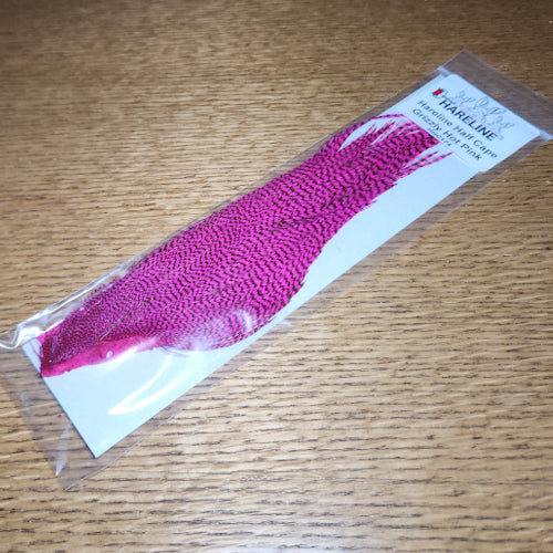Hareline Half Cape - Grizzly Hot Pink - Troutlore Fly Tying Supplies Australia