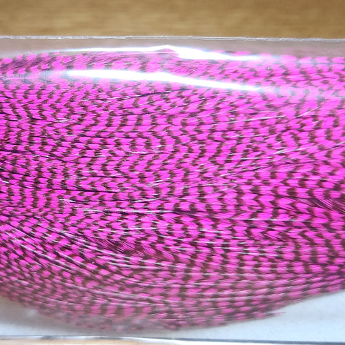Hareline Half Cape - Grizzly Hot Pink - Troutlore Fly Tying Supplies Australia
