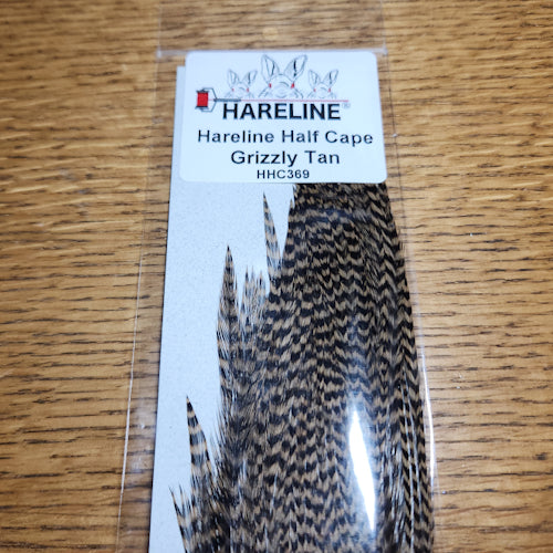 Hareline Half Cape - Grizzly Tan - Troutlore Fly Tying Feathers Australia