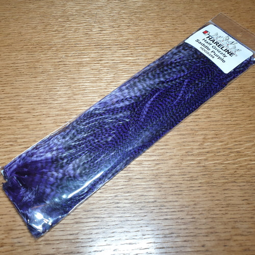 Hareline Grizzly Half Saddle – Purple AVAILABLE AT TROUTLORE FLY TYING STORE AUSTRALIA
