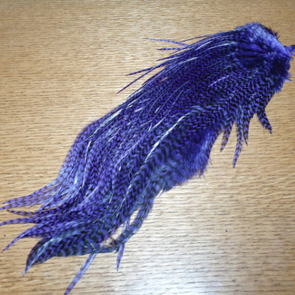 Hareline Grizzly Half Saddle – Purple AVAILABLE AT TROUTLORE FLY TYING STORE AUSTRALIA