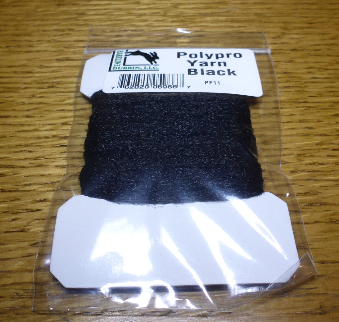 Hareline Polypro Yarn Black - Troutlore Fly Tying Shop Australia