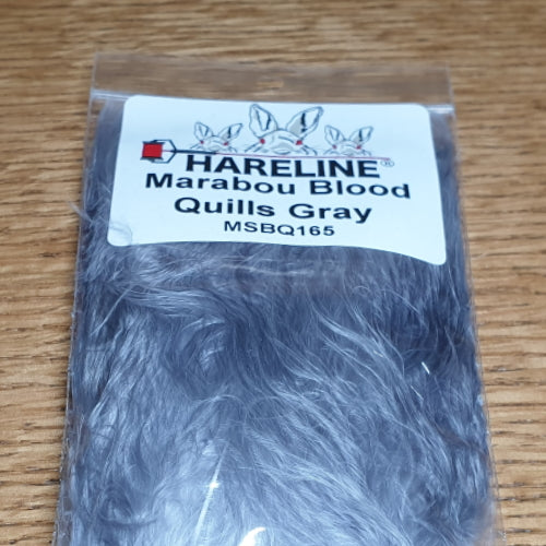 Hareline Marabou Blood Quills Gray