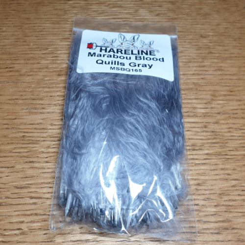 Hareline Marabou Blood Quills Gray Featehrs available in Australia from Troutlore Fly Tying Shop