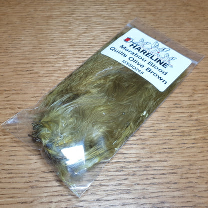 Hareline Marabou Blood Quills Olive Brown