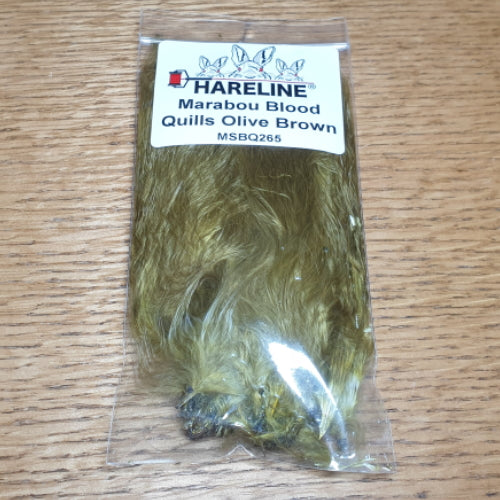 Hareline Marabou Blood Quills Olive Brown Available In Australia From Troutlore Fly Shop