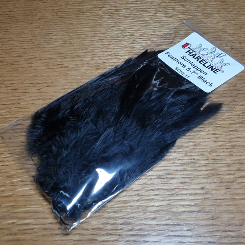 Hareline Schlappen Feathers 5-7 Inch – Black - Troutlore Fly Tying Feathers Australia