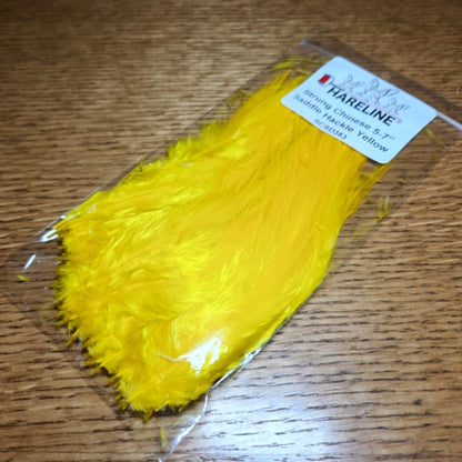 Hareline Strung Saddle Hackle 5-7 Inch Yellow - Troutlore Fly Tying Materials Australia