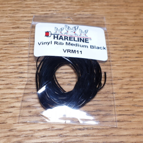 Hareline Vinyl Rib Medium Black - Troutlore Fly Tying