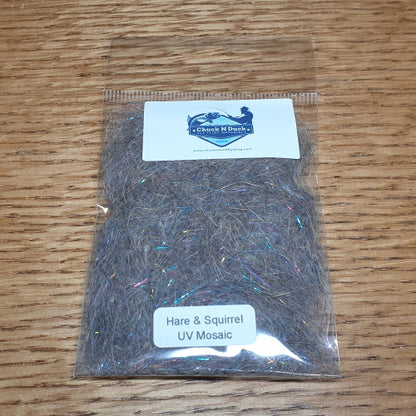 Chuck’N’Duck Hare & Squirrel Dubbing - UV Mosaic Mix - Troutlore Fly Tying Shop Australia