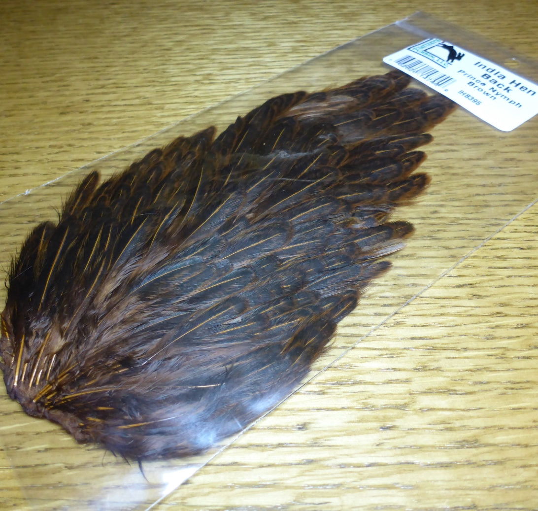 Hareline India Hen Back - Prince Nymph Brown - Troutlore Fly Tying Specialist Store Australia