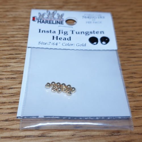 Hareline Tungsten Insta Jig Head Beads Gold – 10 Pcs