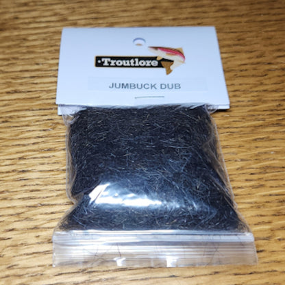 Troutlore Jumbuck Dub - Stonefly Black - Troutlore Fly Tying Materials Australia