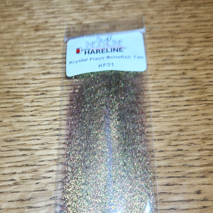 Hareline Krystal Flash Bonefish Tan - Troutlore Fly Tying Materials Australia