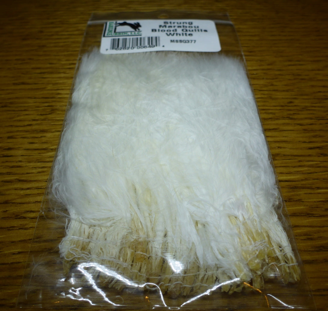 Hareline Marabou Blood Quills White Available From Troutlore Australia's Fly Tying Specialist Store
