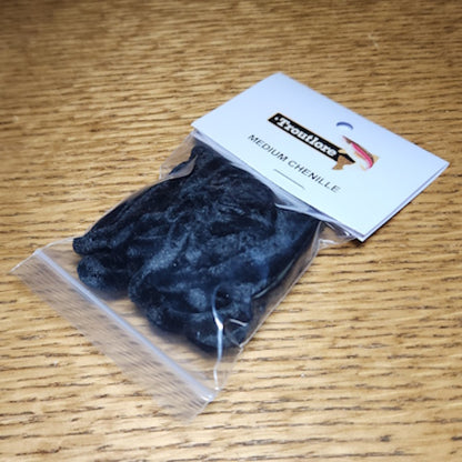 Troutlore Medium Chenille - Black - Troutlore Fly Tying Shop Australia