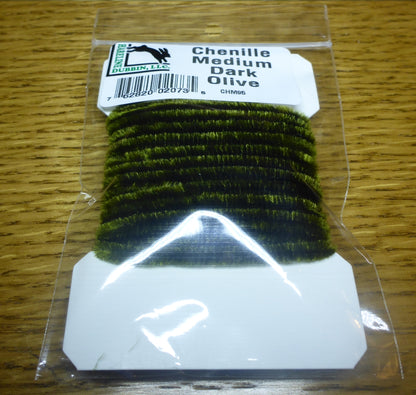 Hareline Medium Chenille - Dark Olive - Troutlore Fly Tying Suppliers Australia