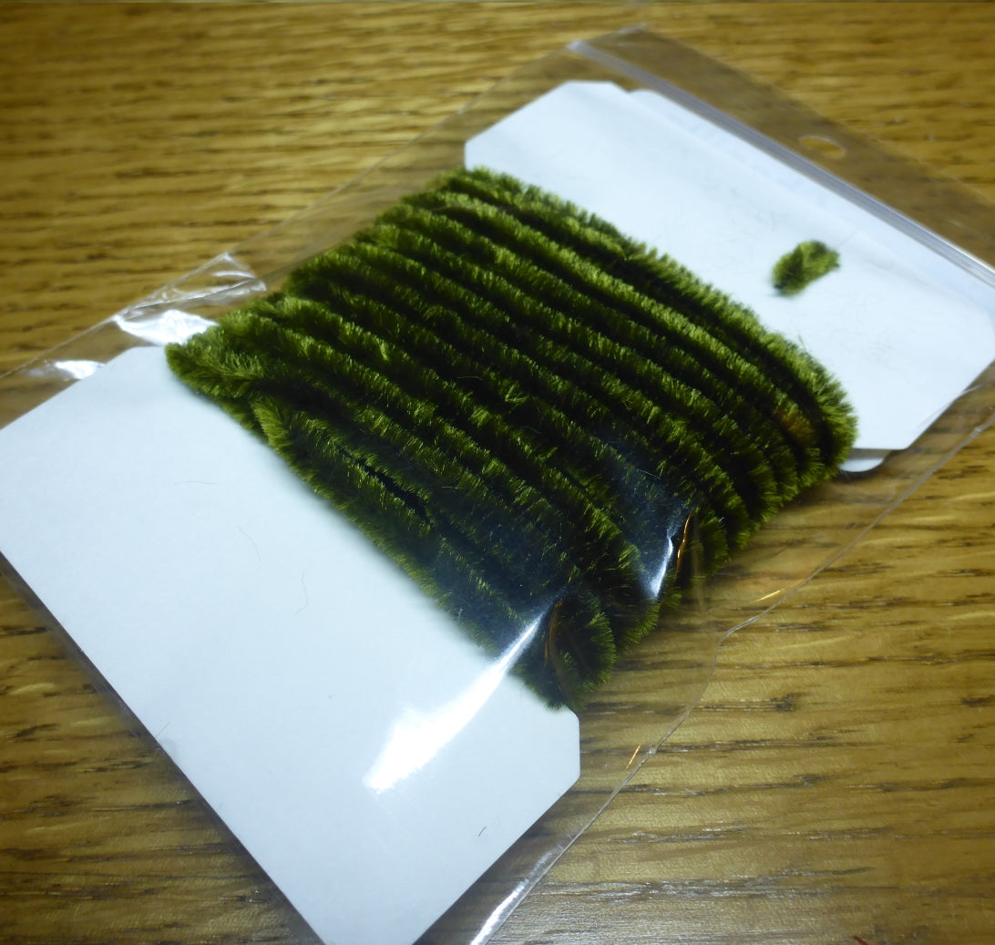 Hareline Medium Chenille - Dark Olive - Troutlore Fly Tying Suppliers Australia