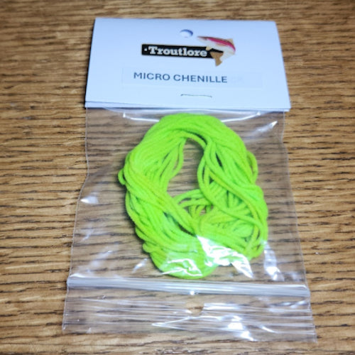 Micro Chenille Micro – Hot Chartreuse - Troutlore Fly Tying Shop Australia