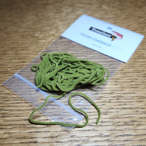 Micro Chenille Micro – Olive - Troutlore Fly Tying Supplies Australia