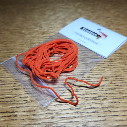 Micro Chenille Micro – Deep Orange - Troutlore Fly Tying Shop Australia
