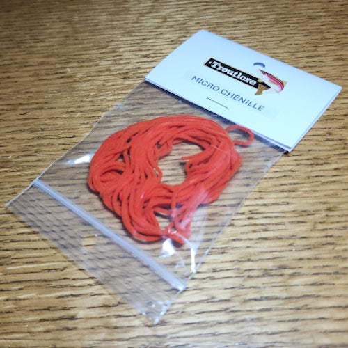 Micro Chenille Micro – Deep Orange - Troutlore Fly Tying Shop Australia
