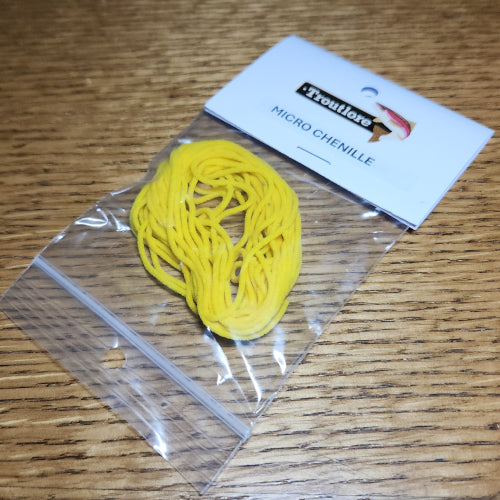 Micro Chenille Micro – Yellow - Available from Australia's Fly Tying Specialist Store - Troutlore