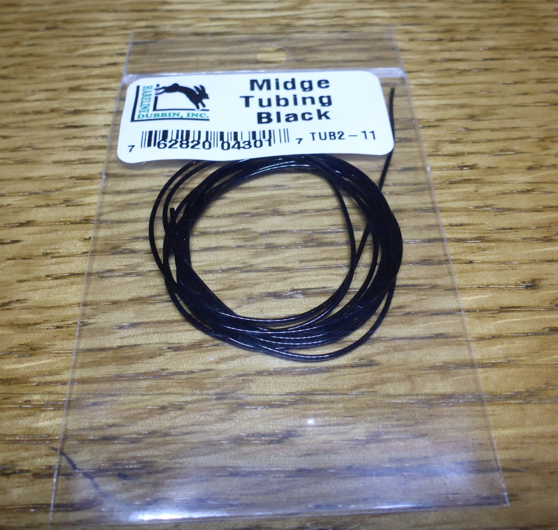 Midge Stretch Rib Stretch Midge Tubing Black - Troutlore Fly Tying