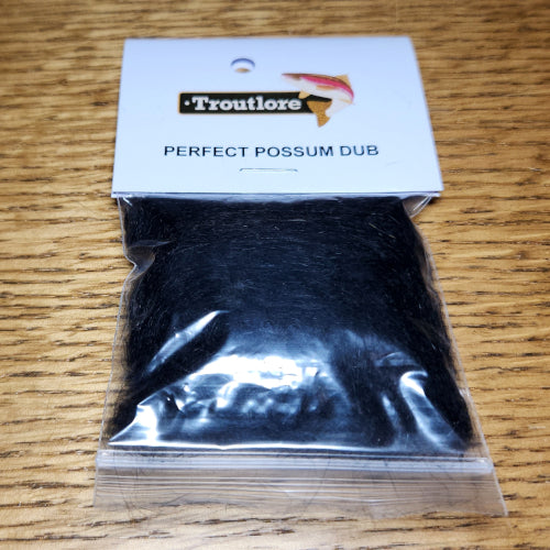 Troutlore Perfect Possum Dub - Stonefly Black - Troutlore Fly Tying Dubbing Available In Australia