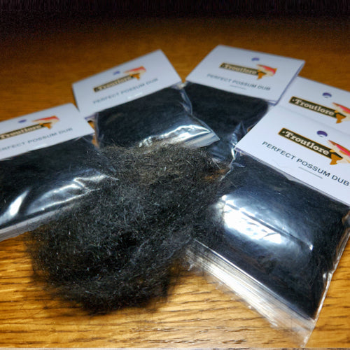Troutlore Perfect Possum Dub - Stonefly Black - Troutlore Fly Tying Dubbing Available In Australia