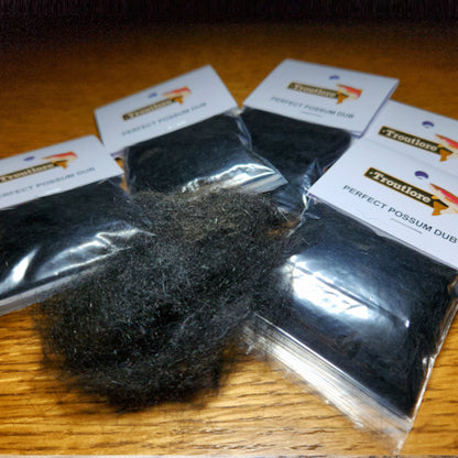 Troutlore Perfect Possum Dub - Stonefly Black - Troutlore Fly Tying Dubbing Available In Australia
