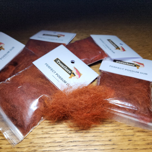 Troutlore Perfect Possum Dub - Rusty Spinner - Troutlore Fly Tying Materials Australia