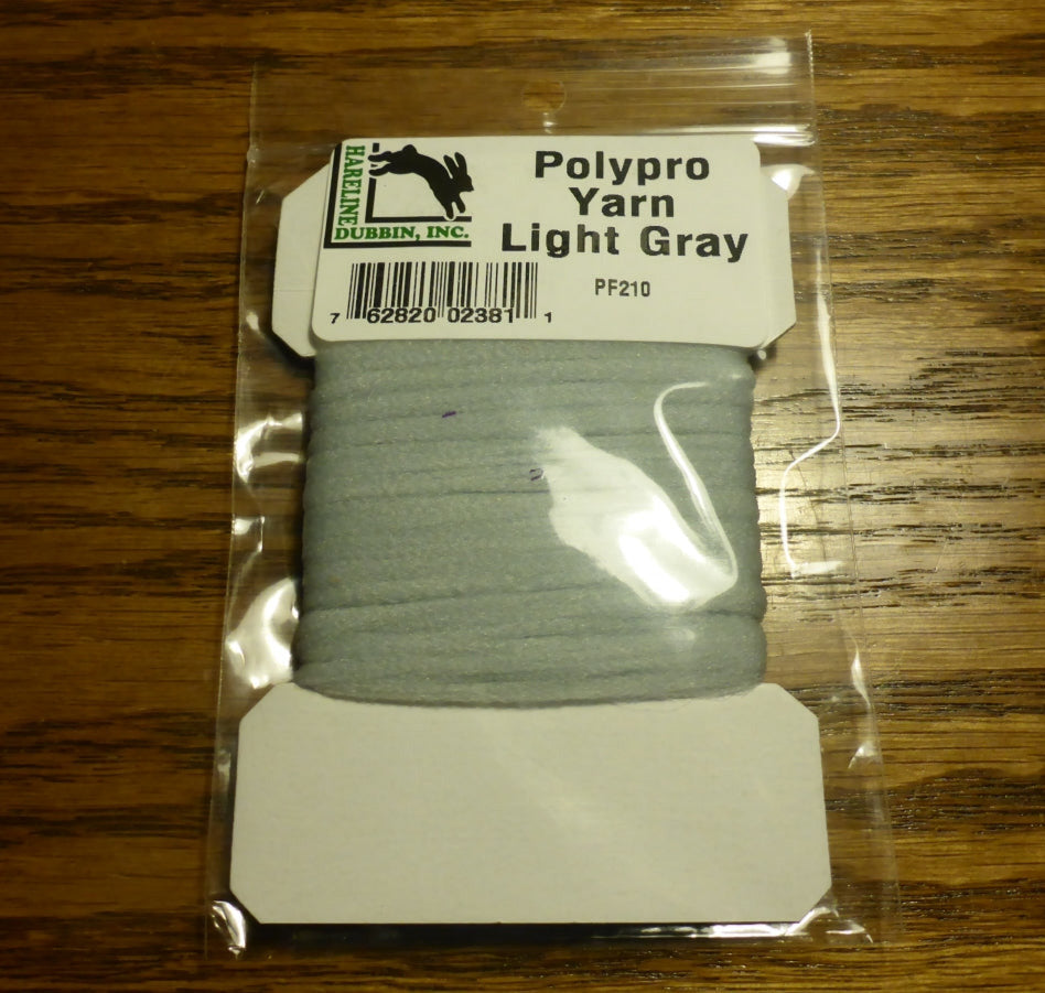 Hareline Polypro Yarn Light Gray - Troutlore Fly Tying Store Australia
