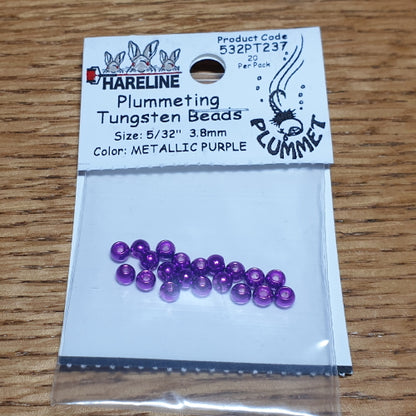 Hareline Plummeting Tungsten Beads Metallic Purple – 20 Pcs