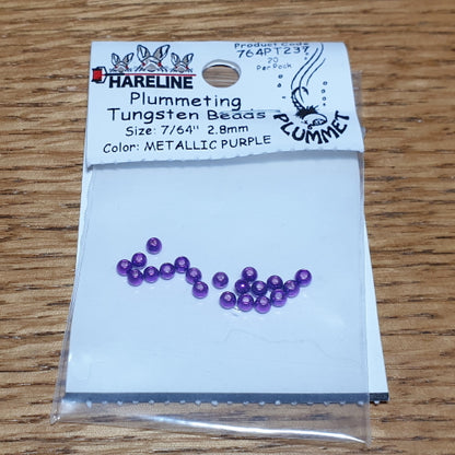 Hareline Plummeting Tungsten Beads Metallic Purple – 20 Pcs