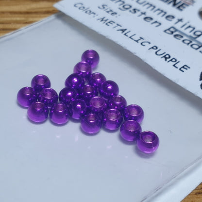 Hareline Plummeting Tungsten Beads Metallic Purple – 20 Pcs - Troutlore Fly Tying Supplier Australia