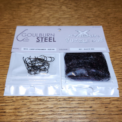 Carp Streamer Hook & Puzzle Dub Combo - Troutlore Fly Tying Store Australia
