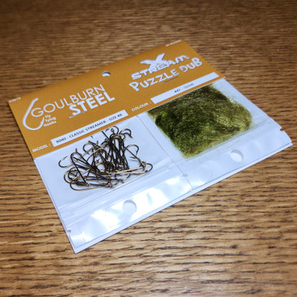 Goulburn Steel Classic Streamer Hook & Puzzle Dub Combo - Troutlore Fly Tying Store Australia