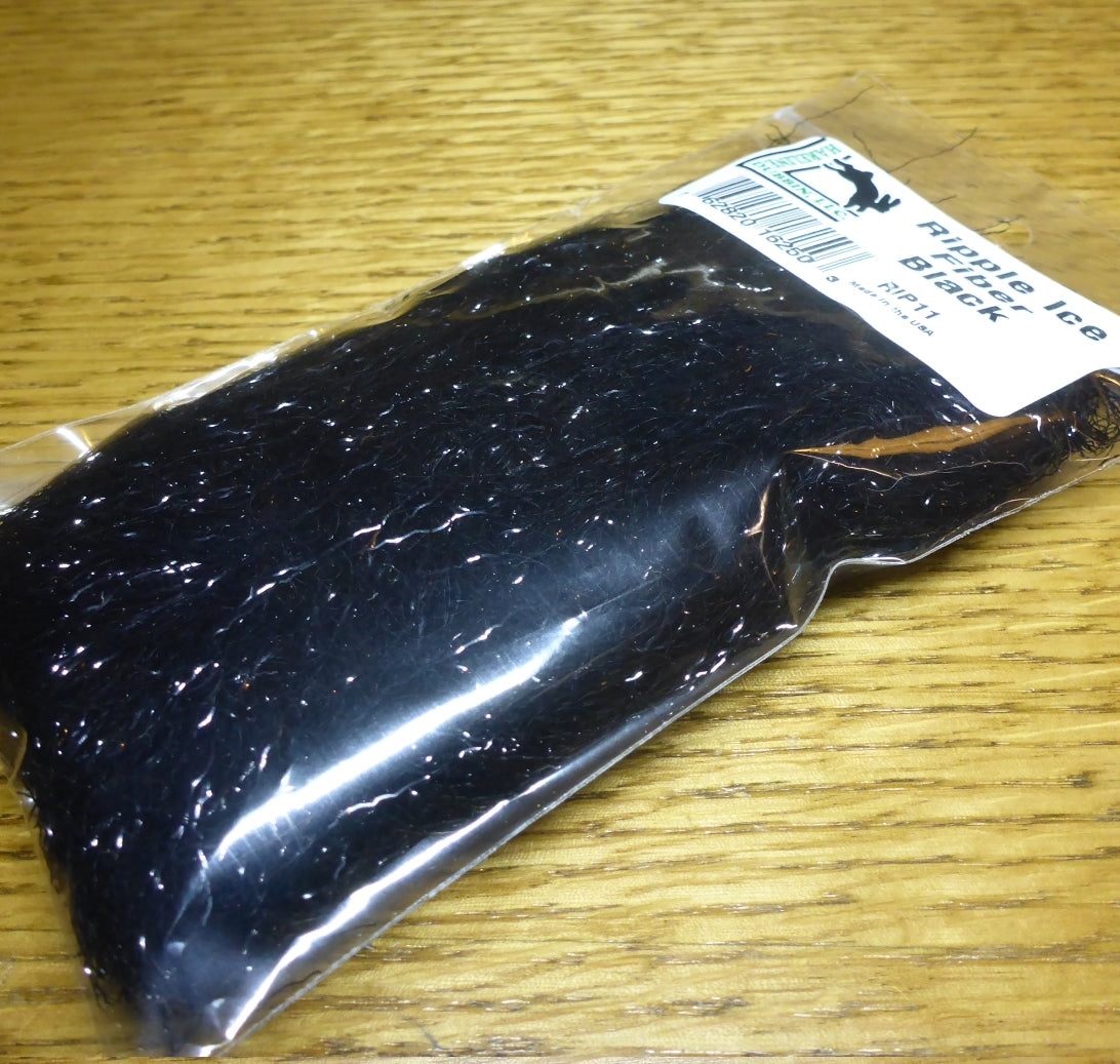 Hareline Ripple Ice Fibers - Black - Troutlore Fly Tying Materials Australia
